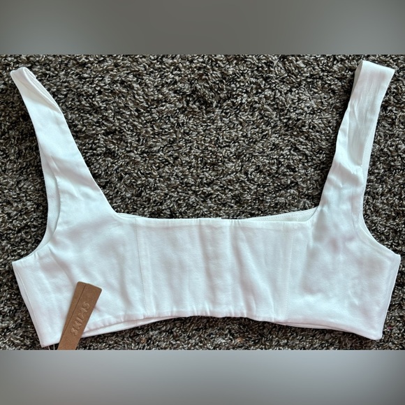 NWT • Skims • Bridal Silk Square Neck Corset Top • Marble • White •Limited EDTN - Picture 3 of 8